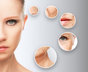 beauty concept skin aging. anti-aging procedures, rejuvenation, lifting, tightening of facial skin